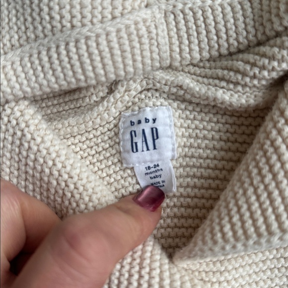 Baby gap bundle Adorable Cream and Pink Baby Hooded cardigan sweaters sz 18-24 - Picture 3 of 7